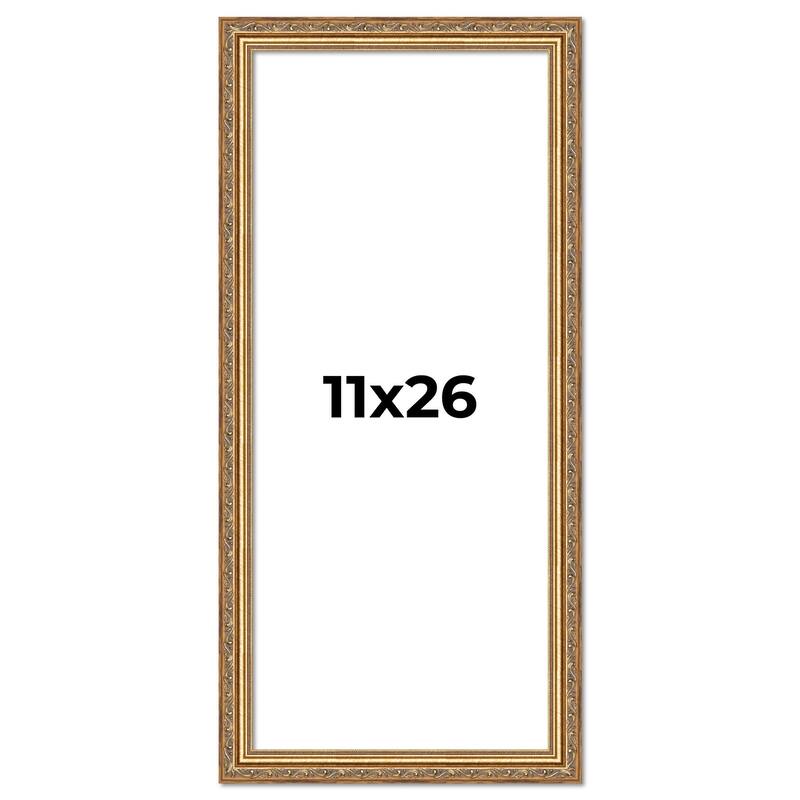 11x26 Frame Red Solid Wood Picture Frame Width 1.75 Inches | Interior Frame Depth 1 13/16 Inches