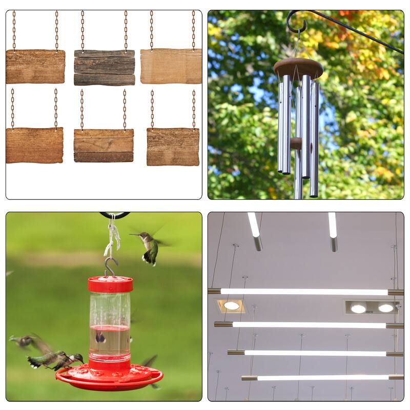 4pcs Hanging Chain Snap Clips Signboard Chalkboard Plant Basket Hanger