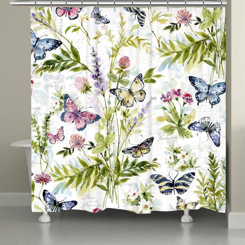 Watercolor Butterflies Shower Curtain