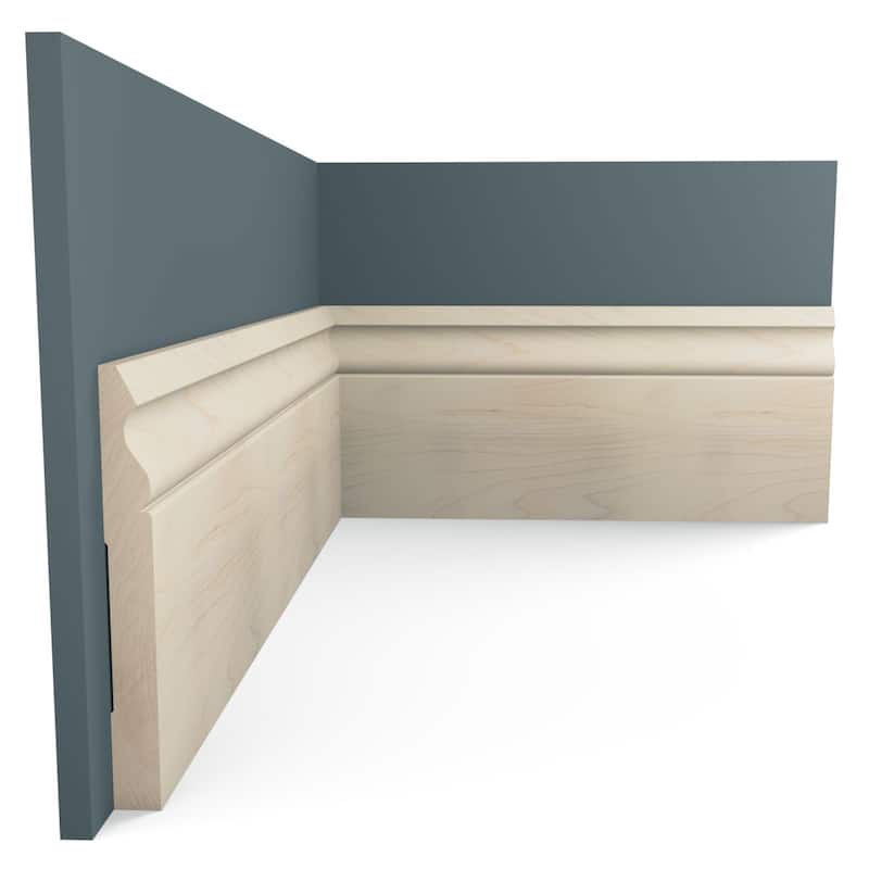 WM217: 9/16-in D x 5-1/4-in W x 96-in L Americraft Solid Hardwood Stain Grade Base Moulding