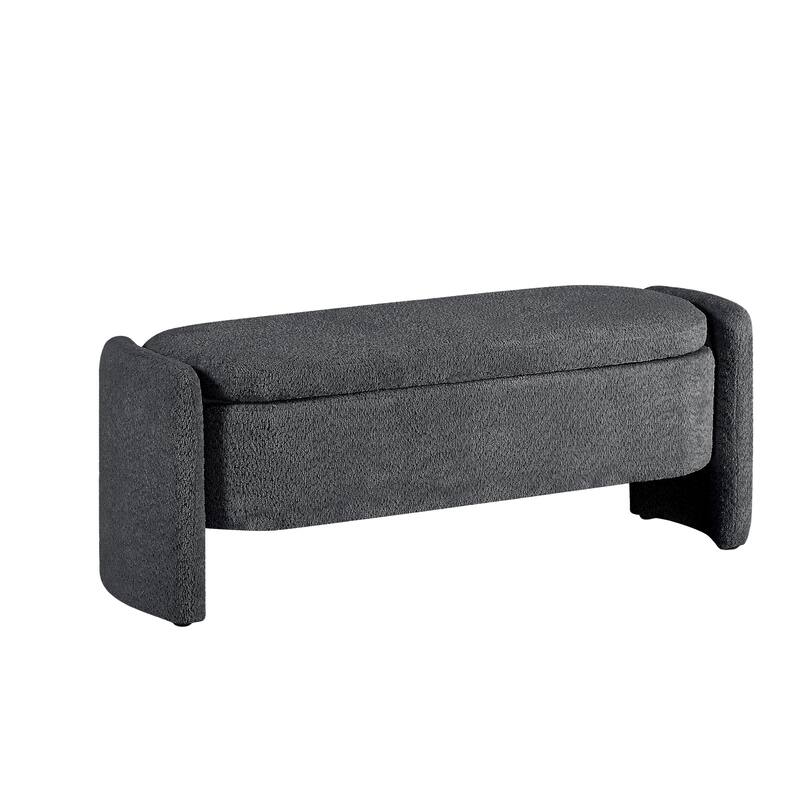 Modern Oval Storage Bench with Large Storage Space