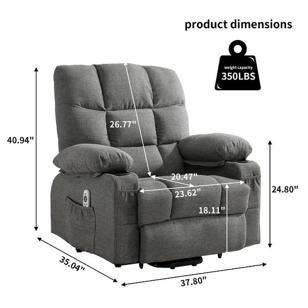 Oversized Massage Lift Lounge Chair Heating Sofa Power Recline
