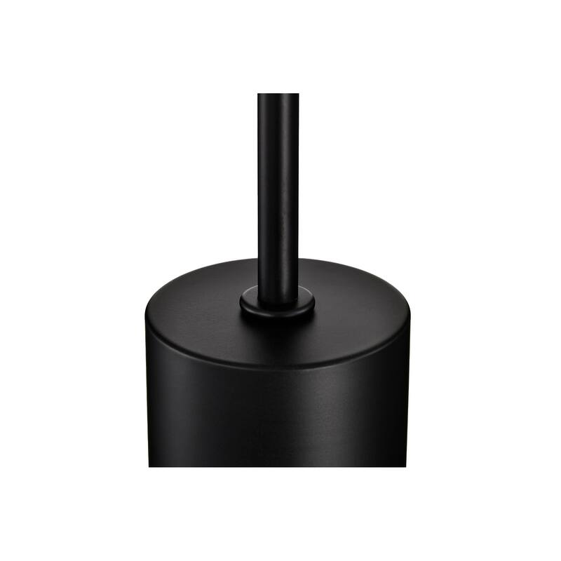 1-Light Matte Black Modern Mini Pendant Light with Cylindrical Metal Shade