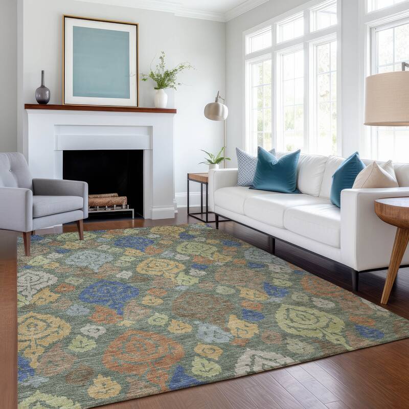 Machine Washable Indoor/ Outdoor Casual Zona Chantille Rug