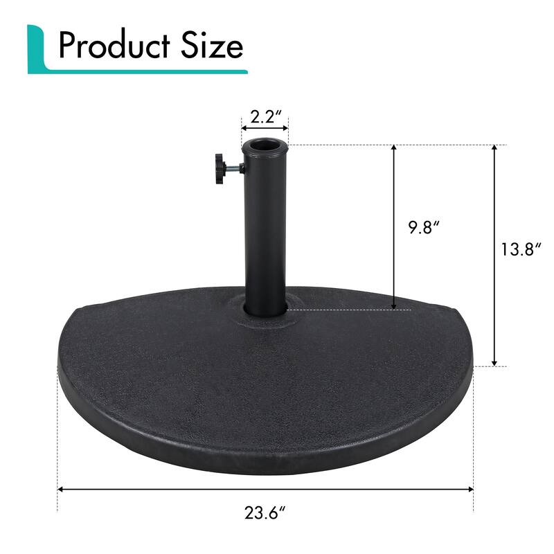 Half Round Resin Patio Market Umbrella Base Stand
