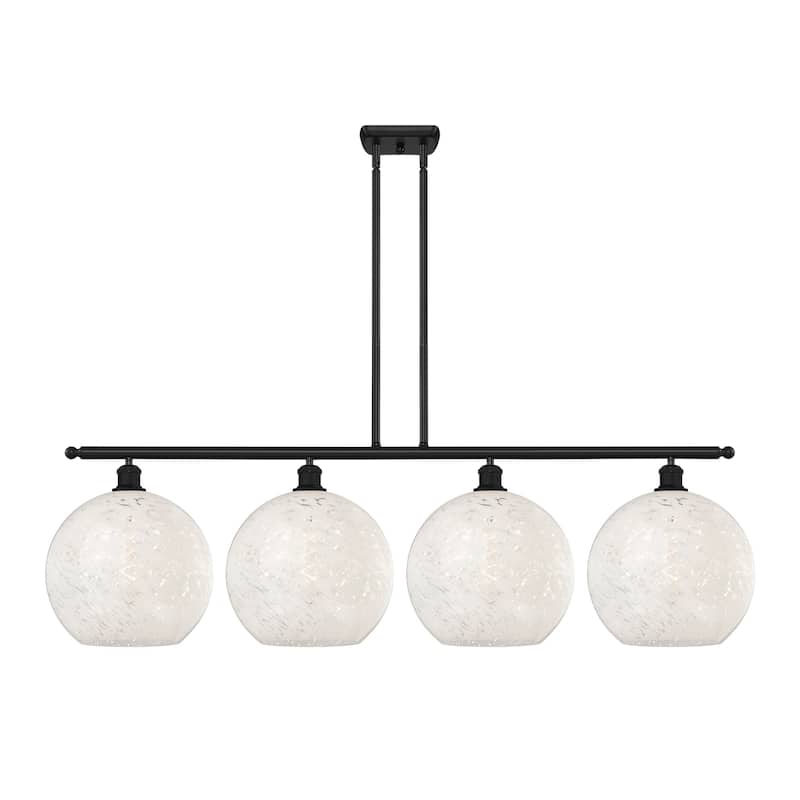 Innovations Lighting 516-4I-14-51-White Mouchette-Indoor Pendant White - Matte Black / White Mouchette