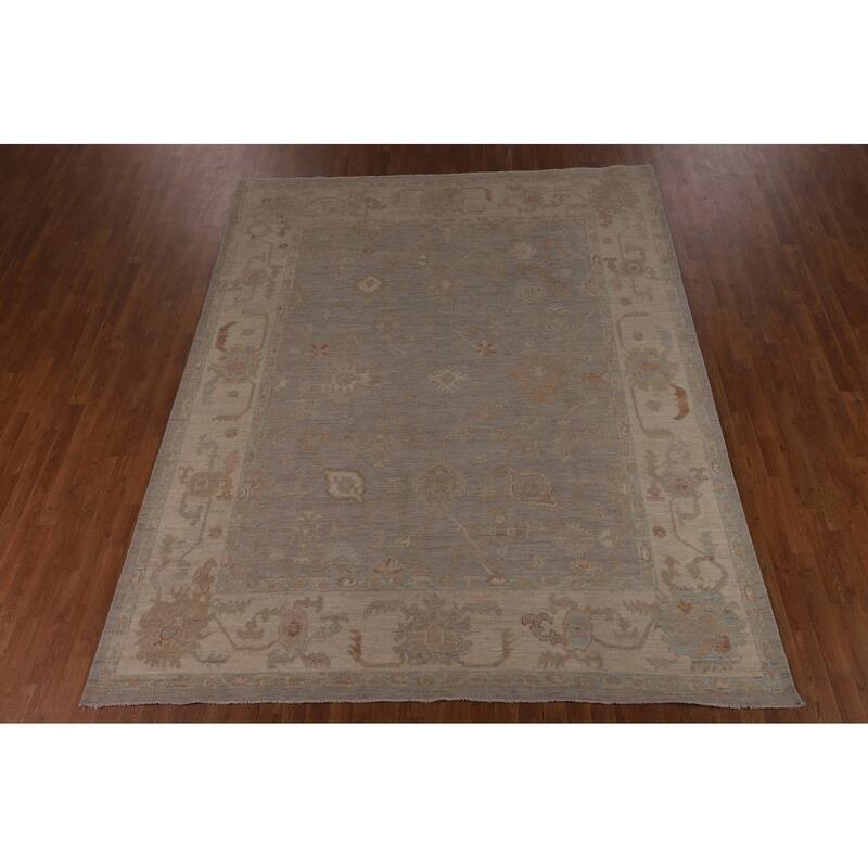 Oushak Vegetable Dye Area Rug Handmade Wool Carpet - 8'3"x 10'2"