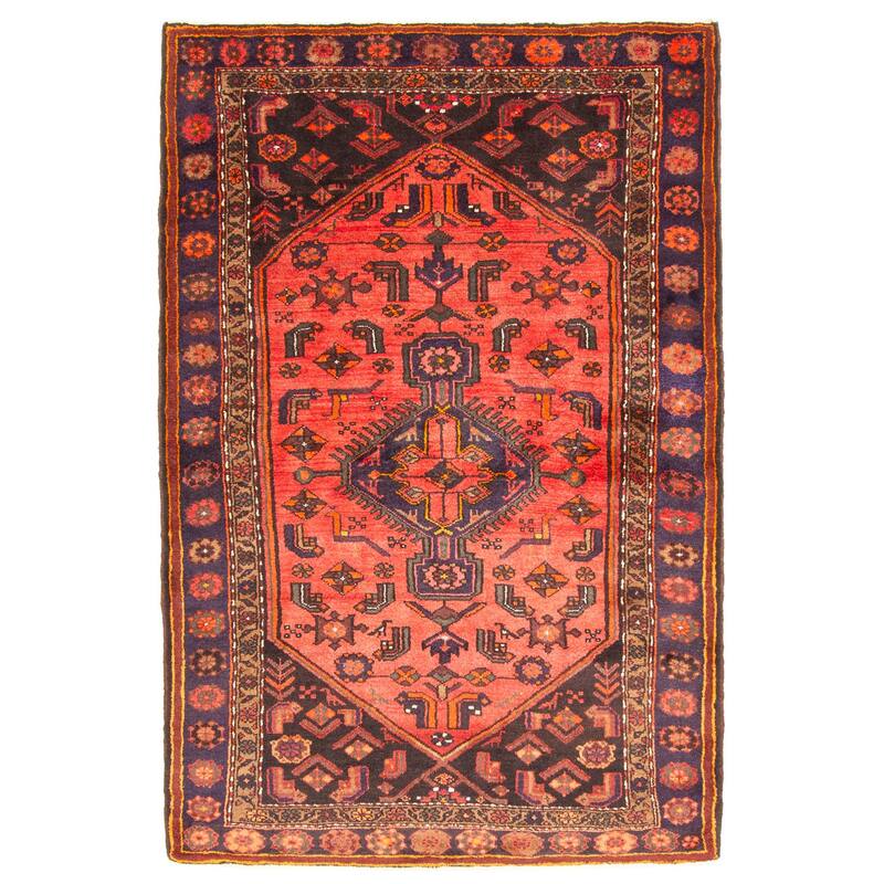 ECARPETGALLERY Hand-knotted Andelz Red Wool Rug - 4'4 x 6'6