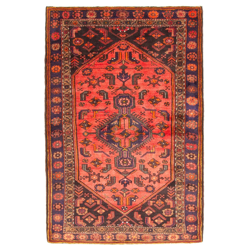 ECARPETGALLERY Hand-knotted Andelz Red Wool Rug - 4'4 x 6'6