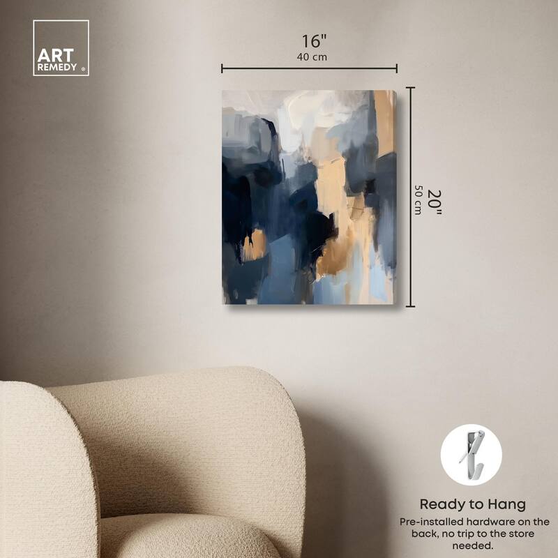 Navy Beige II Canvas by Art Remedy, Gallery Wrapped