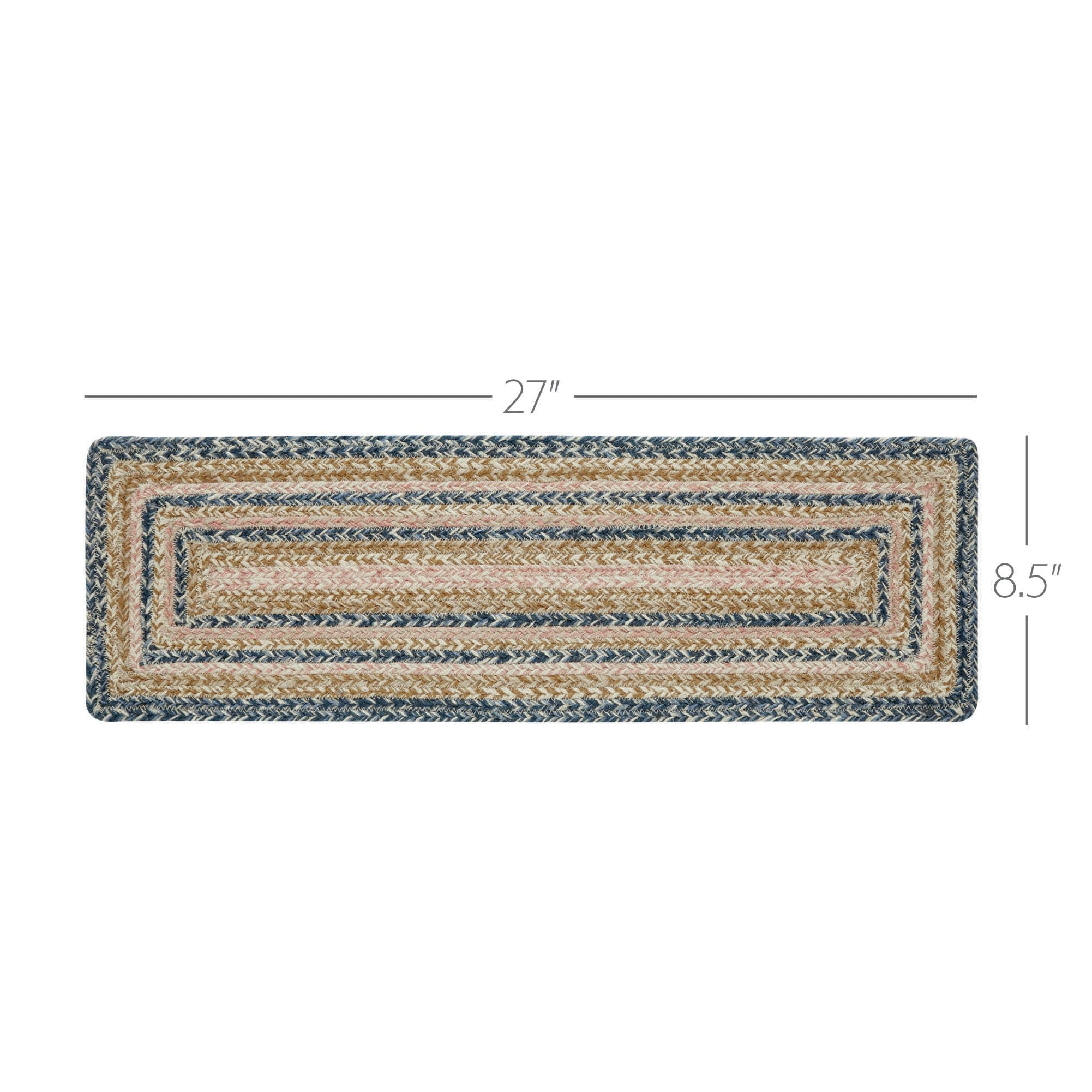 Kaila Jute Stair Tread Rect Latex 8.5x27