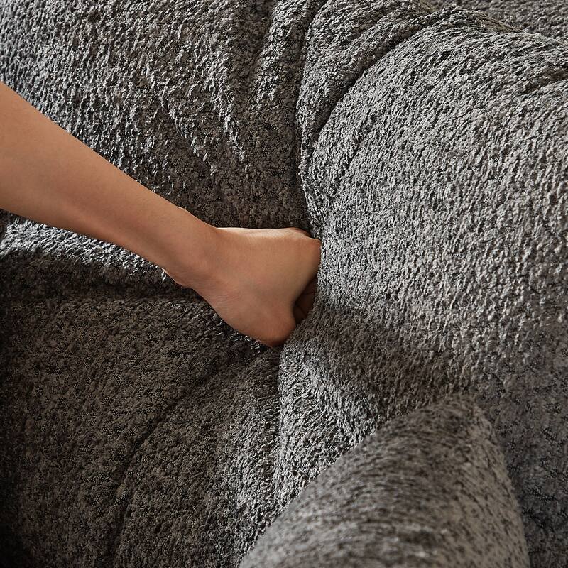 Anmytek 78.7" Chenille Convertible Sleeper Sofa Bed - 3PCS with Cylindrical Pillow & Side Pocket