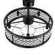 preview thumbnail 66 of 105, Caged Ceiling Fan with Light and Remote, 11.8–28 Inch Low Profile Fandelier, 6-Speed Quiet DC Motor, Black/Satin Nickel