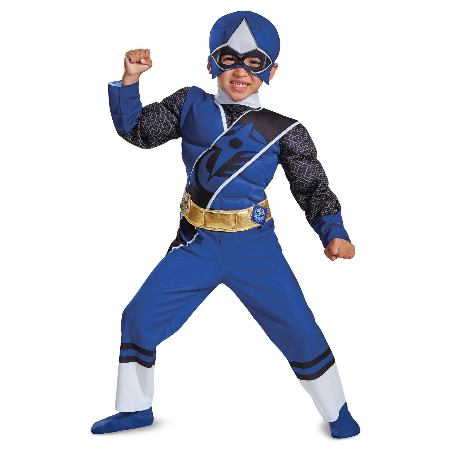 Shop Power Rangers Ninja Steel Blue Ranger Muscle Costume For Toddlers Overstock 20220888