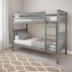 preview thumbnail 18 of 26, Now Furniture Solid Wood Twin Over Twin Bunk Bed with Straight Ladder Grey
