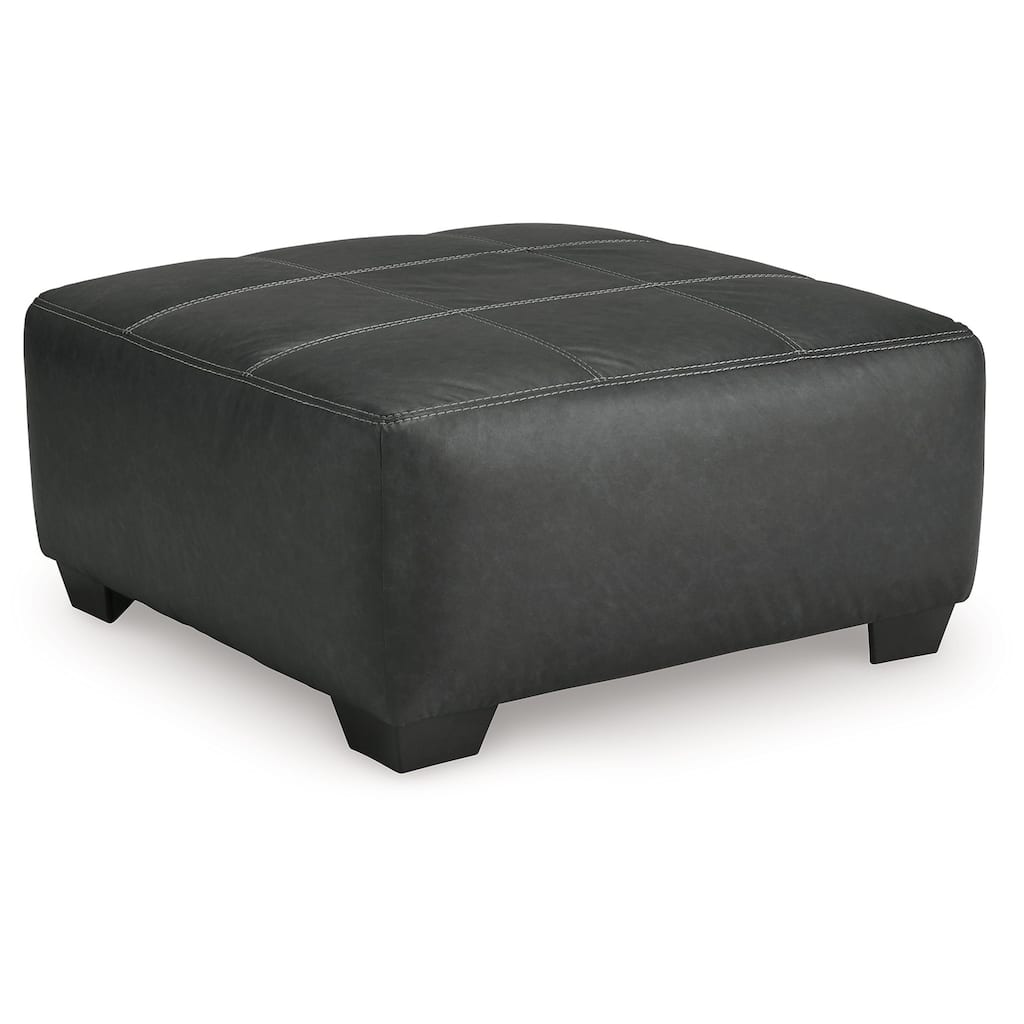 Burt Oversized Accent Ottoman, Dark Graphite Gray Polyester, 40 Inch