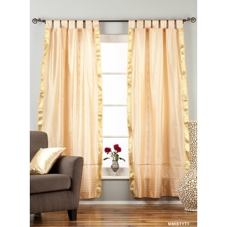 Misty Rose Tab Top Sheer Sari Curtain / Drape / Panel - Piece - - 18696592