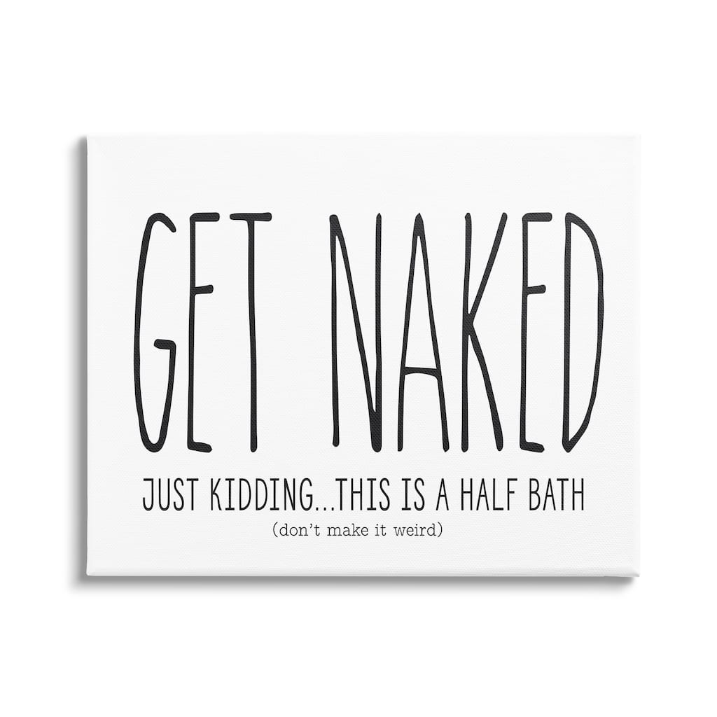 Stupell 'Get Naked' Funny Word Bathroom Canvas Wall Art - Multi-Color