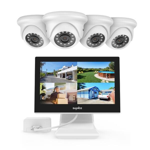 SANNCE Kit Système Vidéo Surveillance avec Moniteur LCD 10,1'' 4CH 5MP
