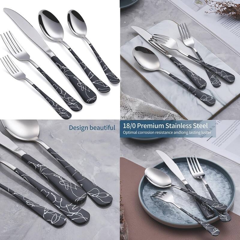 20 Piece 18/0 Stainless Steel Flatware Cutlery Set Service for 4,Mirror Finish