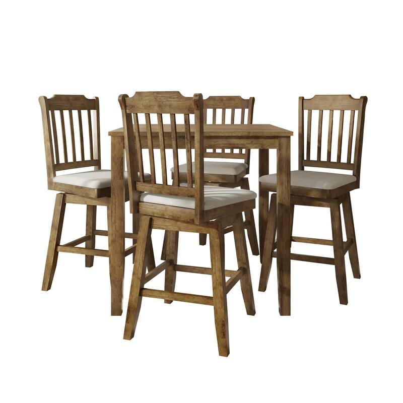 CraftPorch Classic Swivel Counter Dining Set - Brown