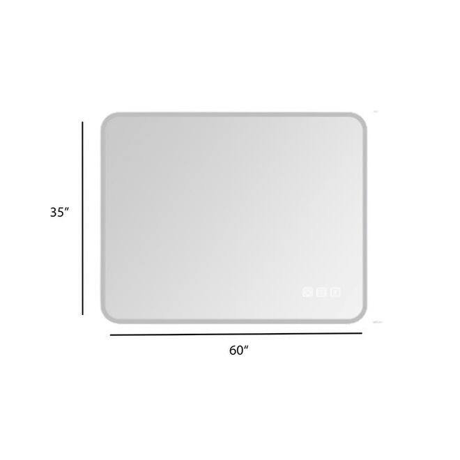 Rectangular Wall-Mounted Dimmable LED Bathroom Vanity Mirror with Defogger and Bluetooth Music Speaker