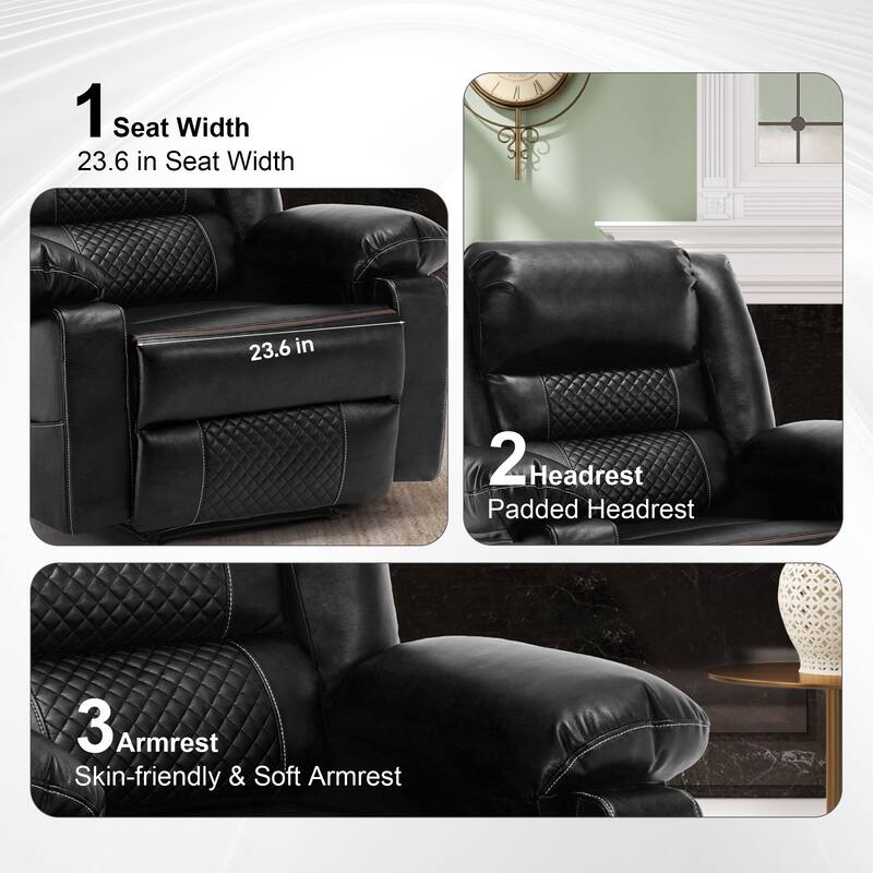 PU Leather Power Massage Recliner Chair with Heating Function