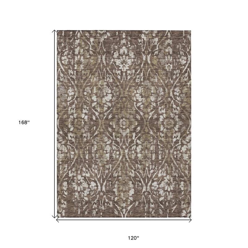 HomeRoots Floral Transitional Rectangle Outdoor Rug