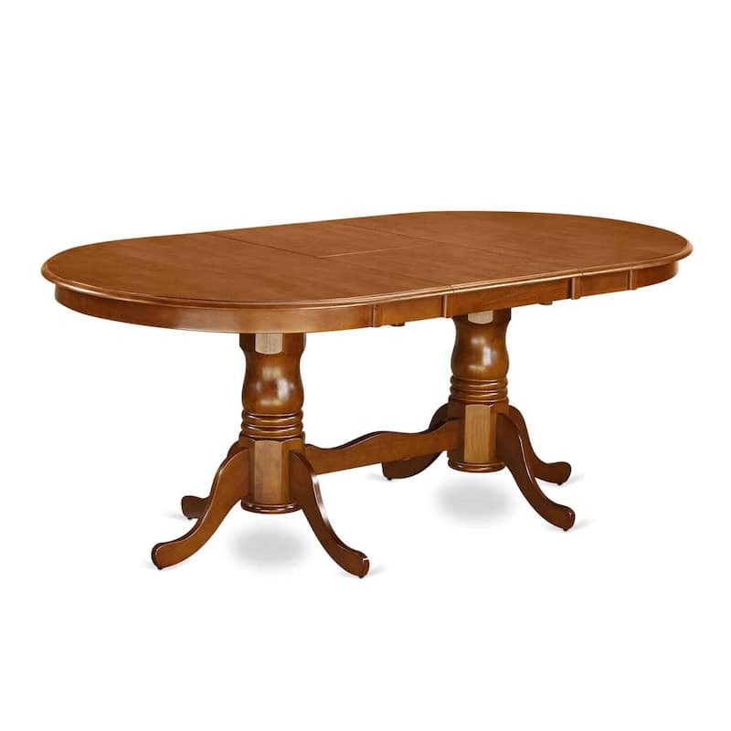 Rustic Dining Room Set - 9 Piece Table & Chair Set - Oval Table with Leaf - Saddle Brown Finish