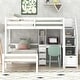 preview thumbnail 18 of 32, Twin Loft Bed with Storage Staircase and Desk, Grey