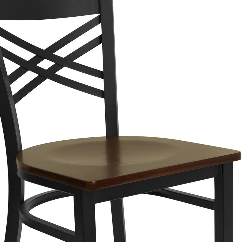 X'' Back Metal Restaurant Chair - 16.5"W x 17"D x 32.25"H - 16.5"W x 17"D x 32.25"H
