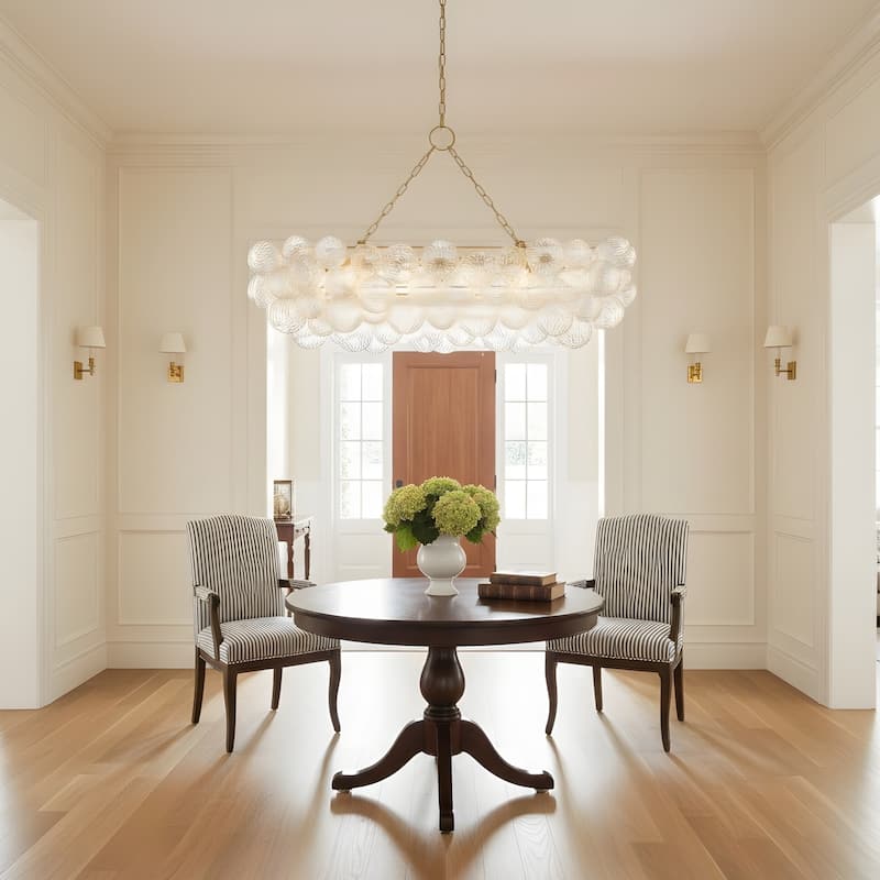 Gold Bubble Ball Chandelier, LED Pendant Light with Glass Globes