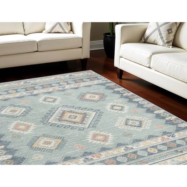 Rectangular Bohemian Rug Rectangle Bohemian Style Geometric Area Rug - 108' X '79' X '0.25 - Bed ...