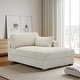 preview thumbnail 85 of 150, 42" W Plush Corduroy Upholstered Chaise Lounge Sleeper for Living Chaise-Right Facing - White