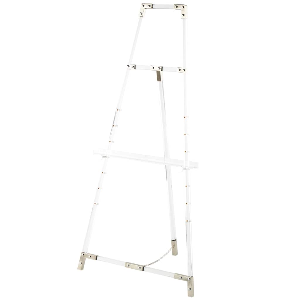 Acrylic Plastic Adjustable 7 Tier Display Easel with Silver or Gold Accents and Chain Support - Clear - Roche River Decor
