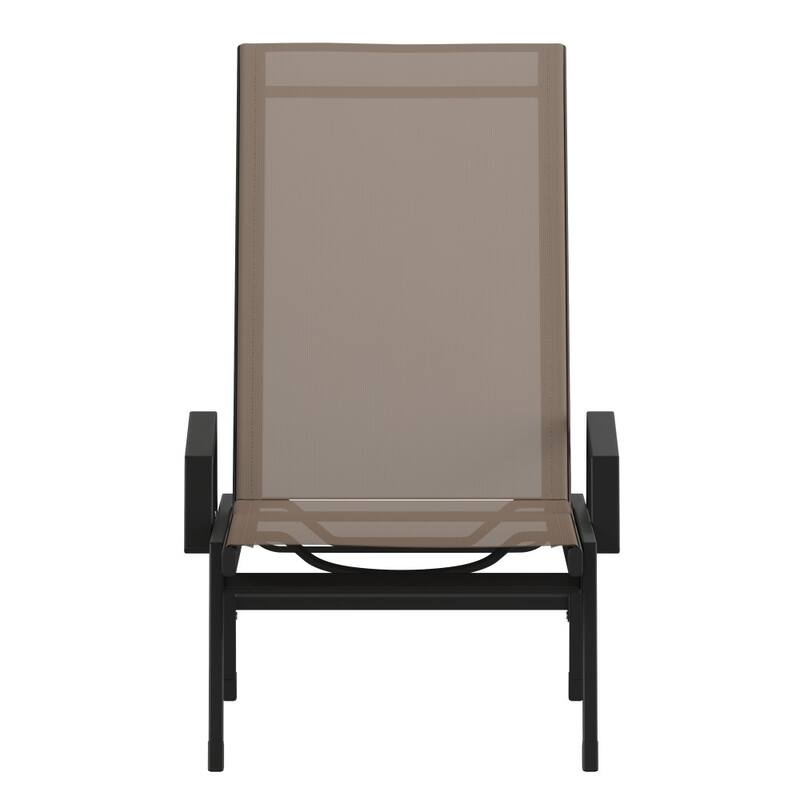 All-Weather Textilene Adjustable Chaise Lounge Chair with Arms