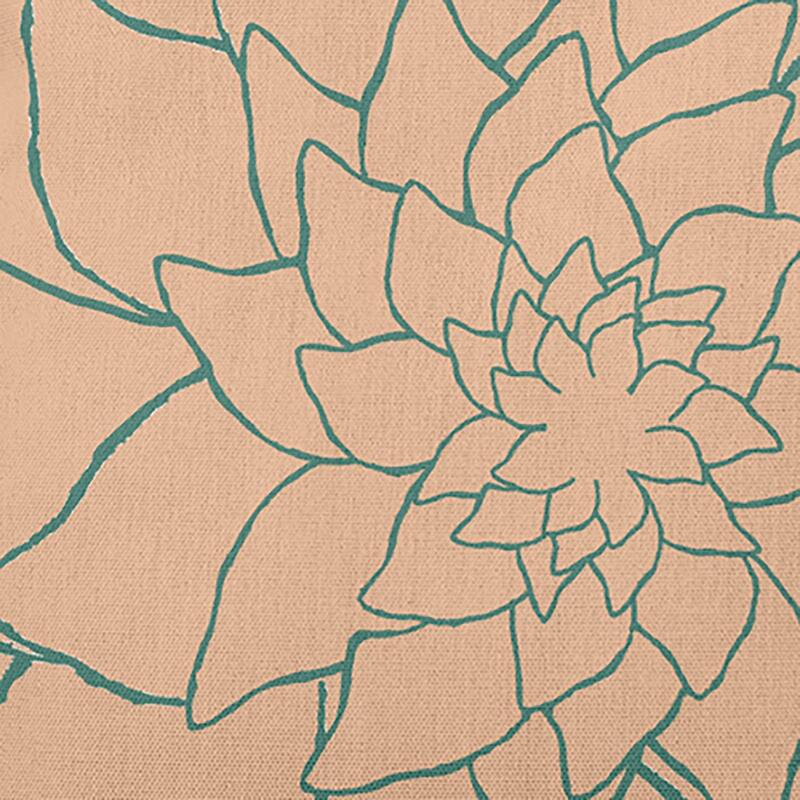 Flower Outline Decorative Throw Pillow - 14" x 20" - Peach