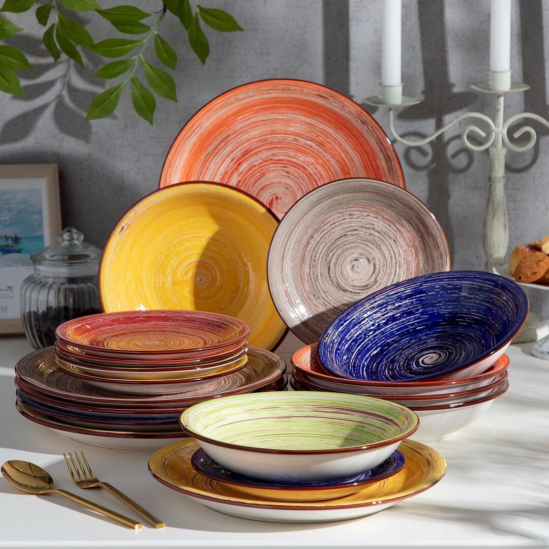 vancasso Albero 18 Piece Multicolour Dinnerware Set Service For 6