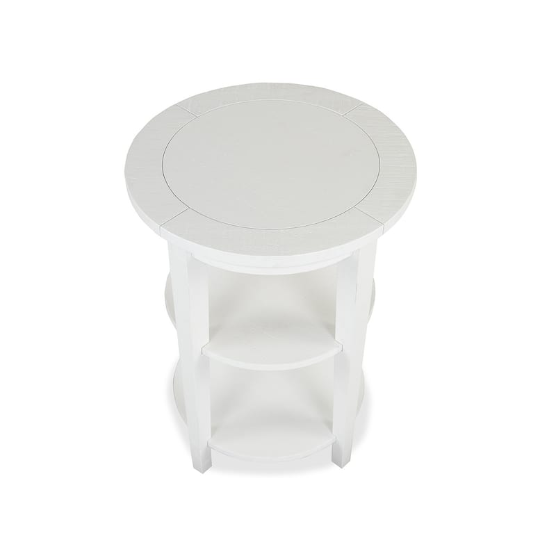 Magnussen Home Heron Cove Chalk White Round Accent End Table - 18''W x 18''D x 24''H
