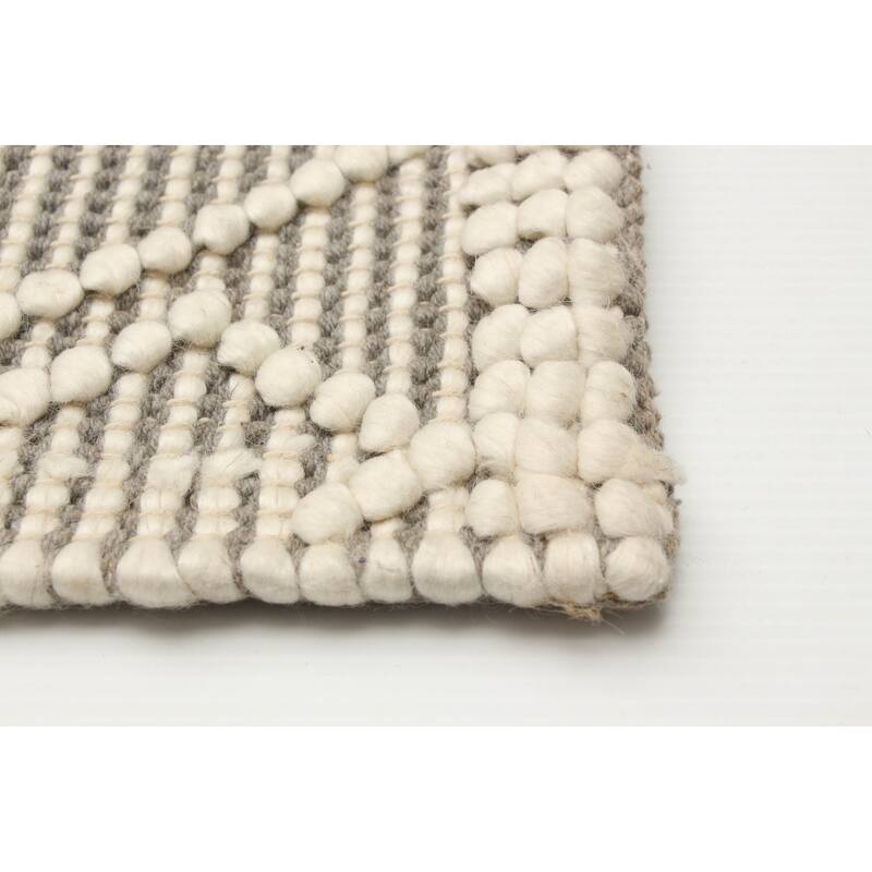 ECARPETGALLERY Braid weave Sienna Cream Wool Rug - 5'0 x 8'2