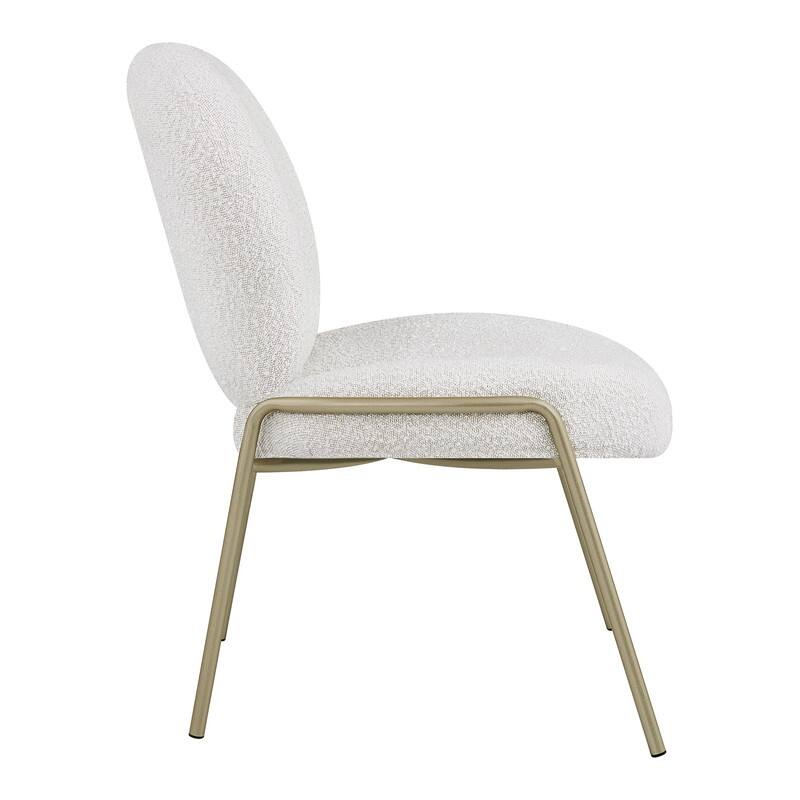 Spruce & Spring Cloud-Shaped Armless Modern Teddy Dining Chair with Champagne Gold Legs