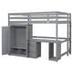 preview thumbnail 12 of 15, Full Size Loft Bed with Integrated Wardrobe, Desk, and Storage Drawers, Space-Saving