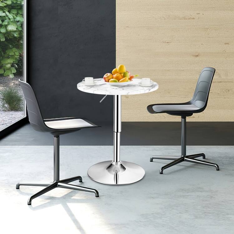 Round Height Adjustable Bistro Bar Table - 24" x 24" x (28-36)" (L x W x H)
