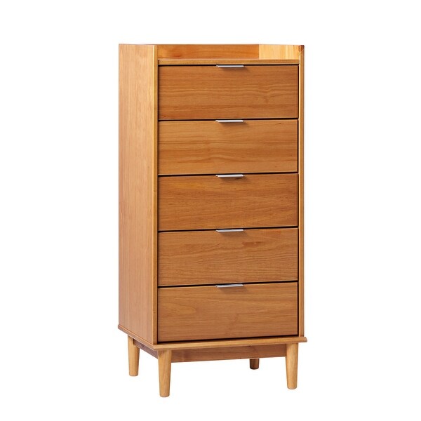Walker Edison Minimalist 5-Drawer Solid Wood Dresser - Bed