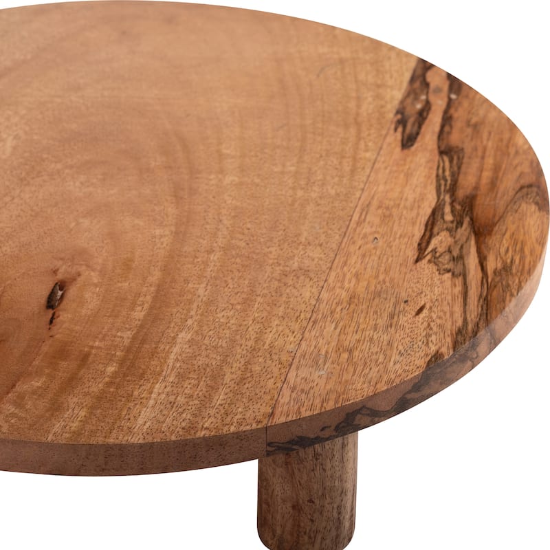 Sagebrook Home Neutral Farmhouse Wood Riser Tray