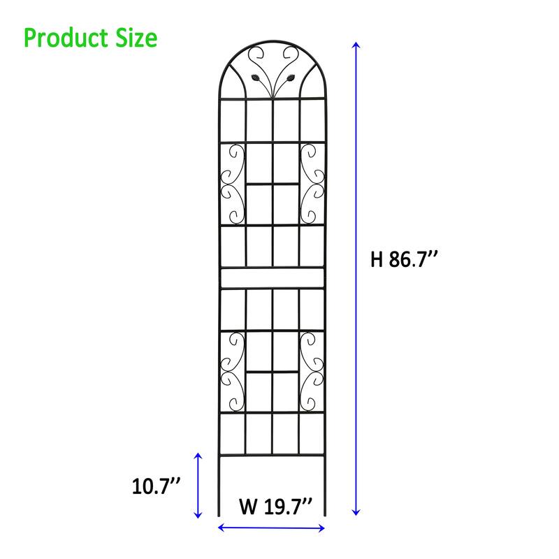 2 Pack Metal Garden Trellis Rustproof Trellis for Climbing Plants Outdoor Flower Support Black