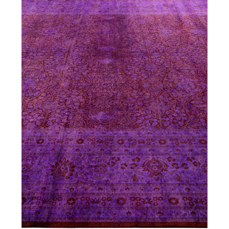 Overdyed One-of-a-Kind Hand-Knotted Area Rug - Purple - 10' 2" x 15' 8"