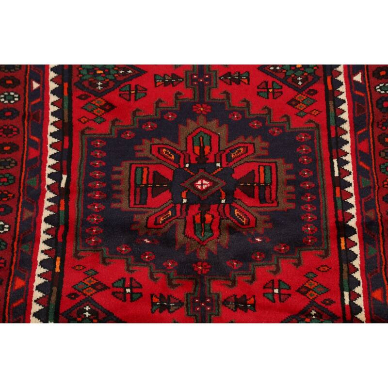 Tribal Geometric Hamedan Persian Wool Area Rug Hand-knotted Carpet - 3'2" x 5'3"