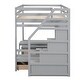 preview thumbnail 9 of 15, Gray Full Pine Convertible Bunk Bed with Staircase, Drawer, and Table Set