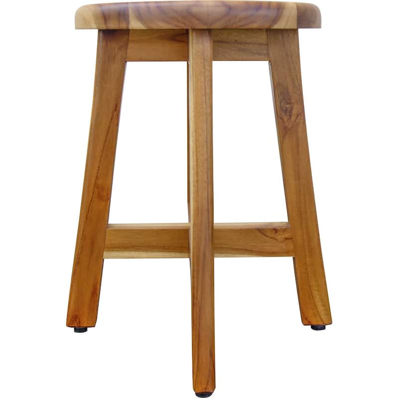 HomeRoots 13" Round Compact Teak Chair in Natural Finish